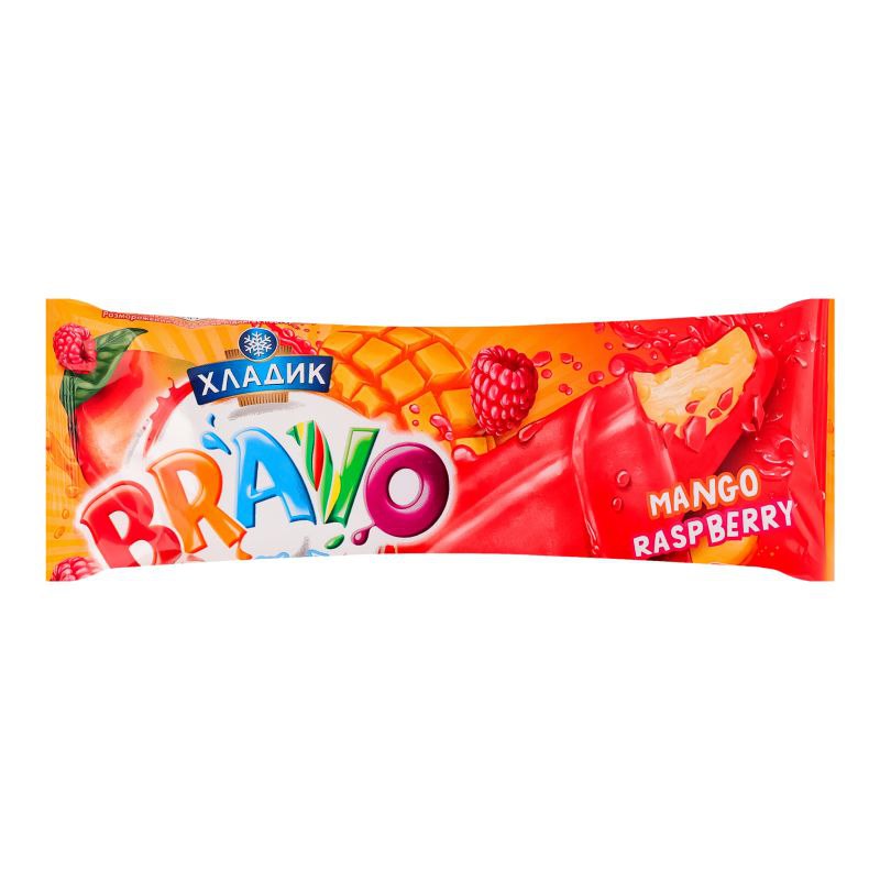 Морозиво BRAVO Манго-малина сік покриття 70г